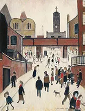 Street Scene with Viaduct By L-S-Lowry