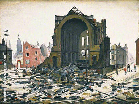 Saint Augustine Church Manchester 1945 | Oil Painting Reproduction