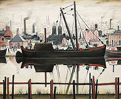 The Coal Barge By L-S-Lowry