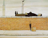 Man Lying on a Wall 1957 By L-S-Lowry