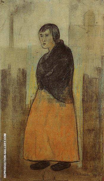 Mill Worker 1912 by L-S-Lowry | Oil Painting Reproduction