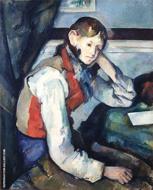 Boy in a Red Vest 1889 by Paul Cezanne | Oil Painting Reproduction