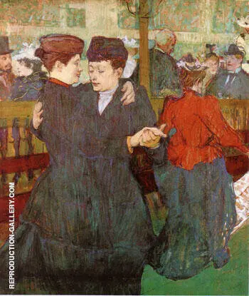 Two Women Dancing at the Moulin Rouge 1892 By Henri De Toulouse Lautrec