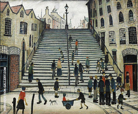 Steps at Wick by L-S-Lowry | Oil Painting Reproduction