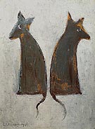 Two Dogs 1961 By L-S-Lowry