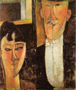 Bride and Groom c 1915 By Amedeo Modigliani