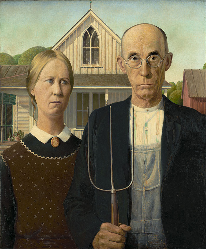 American Gothic 1930 by Grant Wood | Oil Painting Reproduction