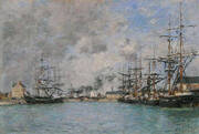 The Basin, Deauville c1880 By Eugene Boudin