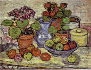 Cinerarias and Fruit 1912 By Maurice Prendergast