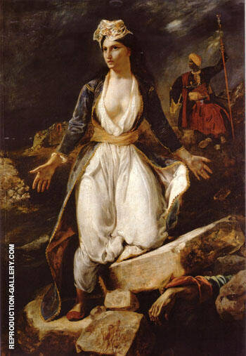 Greece on the Ruins of Missolonghi 1826 | Oil Painting Reproduction