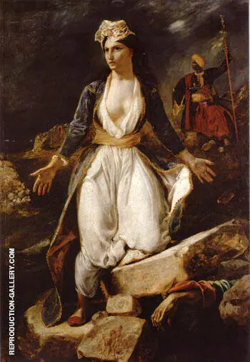 Greece on the Ruins of Missolonghi 1826 By Eugene Delacroix