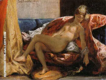 Woman with a Parrot 1827 By Eugene Delacroix