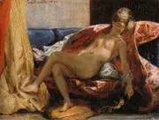 Woman with a Parrot 1827 By Eugene Delacroix