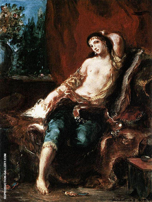 Odalisque 1857 by Eugene Delacroix | Oil Painting Reproduction