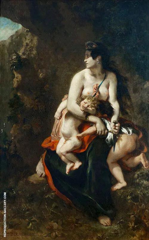 Medea about to Kill her Children 1838 By Eugene Delacroix