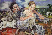 Pair of Lovers with Cat 1917 By Oskar Kokoschka