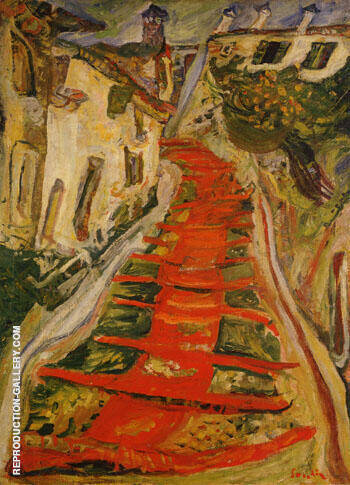 Red Stairway at Cagnes c 1923 by Chaim Soutine | Oil Painting Reproduction