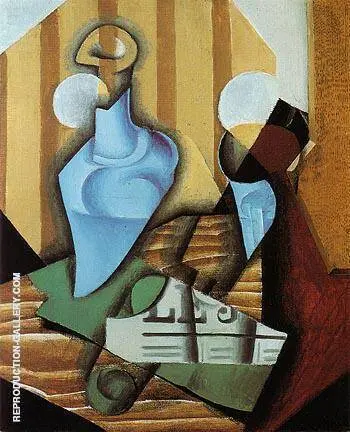 Still Life with Bottle and Glass 1914 By Juan Gris