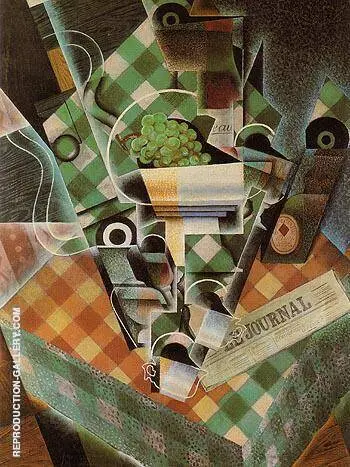 Still Life with Checkered Table Cloth 1915 By Juan Gris