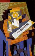 Newspaper and Fruit Dish 1916 By Juan Gris