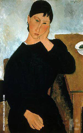 Elvira Resting at a Table by Amedeo Modigliani | Oil Painting Reproduction