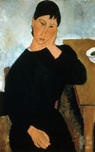 Elvira Resting at a Table By Amedeo Modigliani