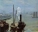 Tugboat and Lighter 1904 By William Glackens