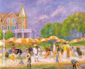Beach Umbrellas at Blue Point 1916 | Oil Painting Reproduction