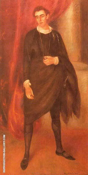 Portrait of Walter Hampden as Hamlet 1919 By William Glackens