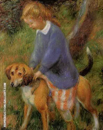 Lenna With Rabbit Hound 1922 By William Glackens