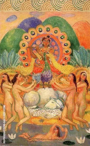 Buddha and the Maides Decoration 1916 By William Glackens