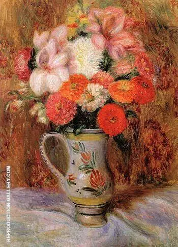 Flowers in a Quimper Pitcher By William Glackens