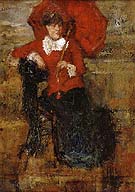 The Lady with the Red Parasol 1880 By James Ensor