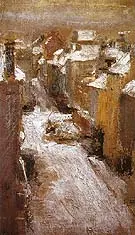 Rue de Flandre in the Snow 1881 By James Ensor