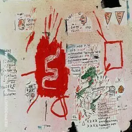 Snakeman By Jean-Michel-Basquiat