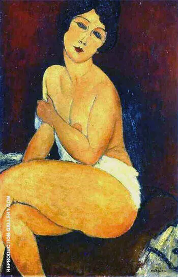 Seated Nude on Divan 1917 By Amedeo Modigliani