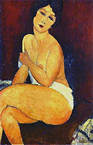 Seated Nude on Divan 1917 By Amedeo Modigliani