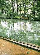 River Bank in the Rain c 1885 By Gustave Caillebotte