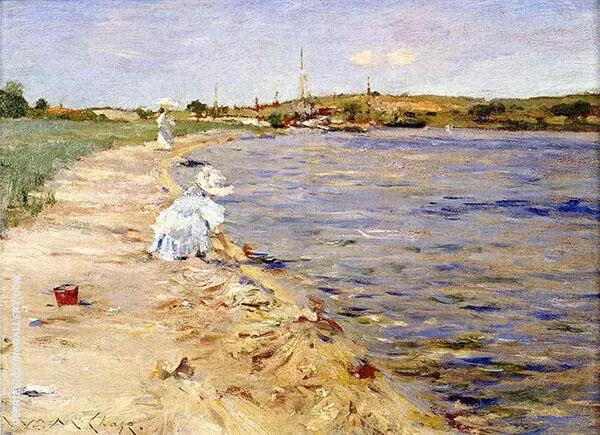 Beach Scene Morning at Canoe Place c1896 By William Merritt Chase