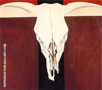 Cow's Skull on Red by Georgia O'Keeffe | Oil Painting Reproduction