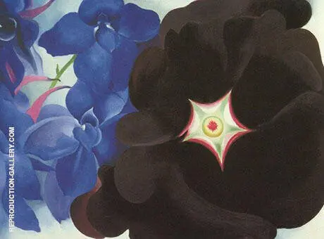 Black Flower and Blue Larkspur 1930 By Georgia O'Keeffe