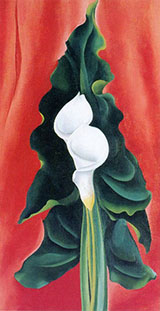 Calla Lilies on Red 1928 By Georgia O'Keeffe