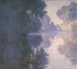 Morning on the Seine Good Weather 1897 By Claude Monet