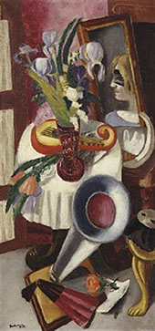 Still Life with Gramophone and Irises 1924 By Max Beckmann
