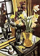 Self Portrait of Flowers with Mirror 1927 By Max Beckmann