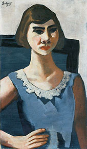 Portrait of Quappi in Blue 1926 By Max Beckmann