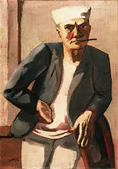 Self Portrait in a White Cap 1926 By Max Beckmann