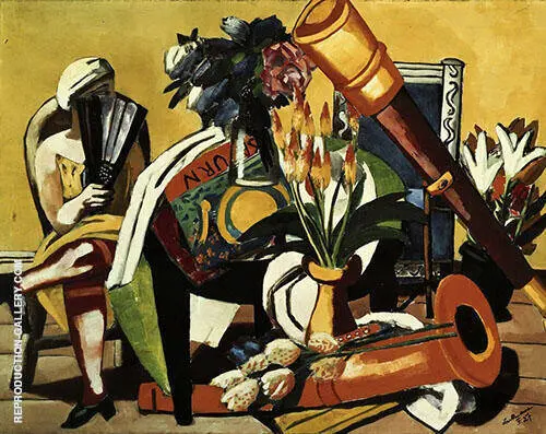 Large Still Life with Telescope 1927 By Max Beckmann