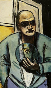 Self Portrait with Crystal Ball 1936 By Max Beckmann