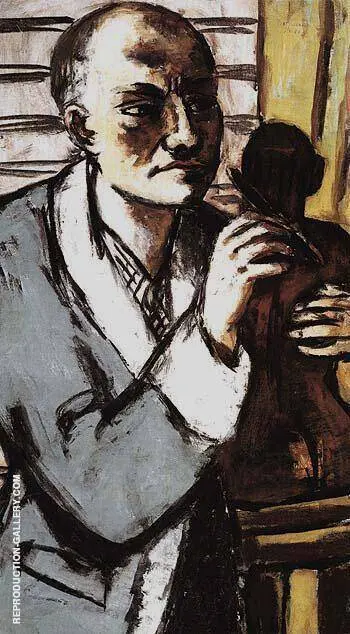 Self Portrait in Grey Robe 1941 By Max Beckmann